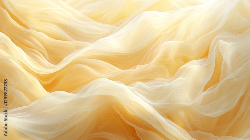Golden Yellow Sheer Fabric Draped Softly Golden Yellow Sheer Fabric Draped Softly