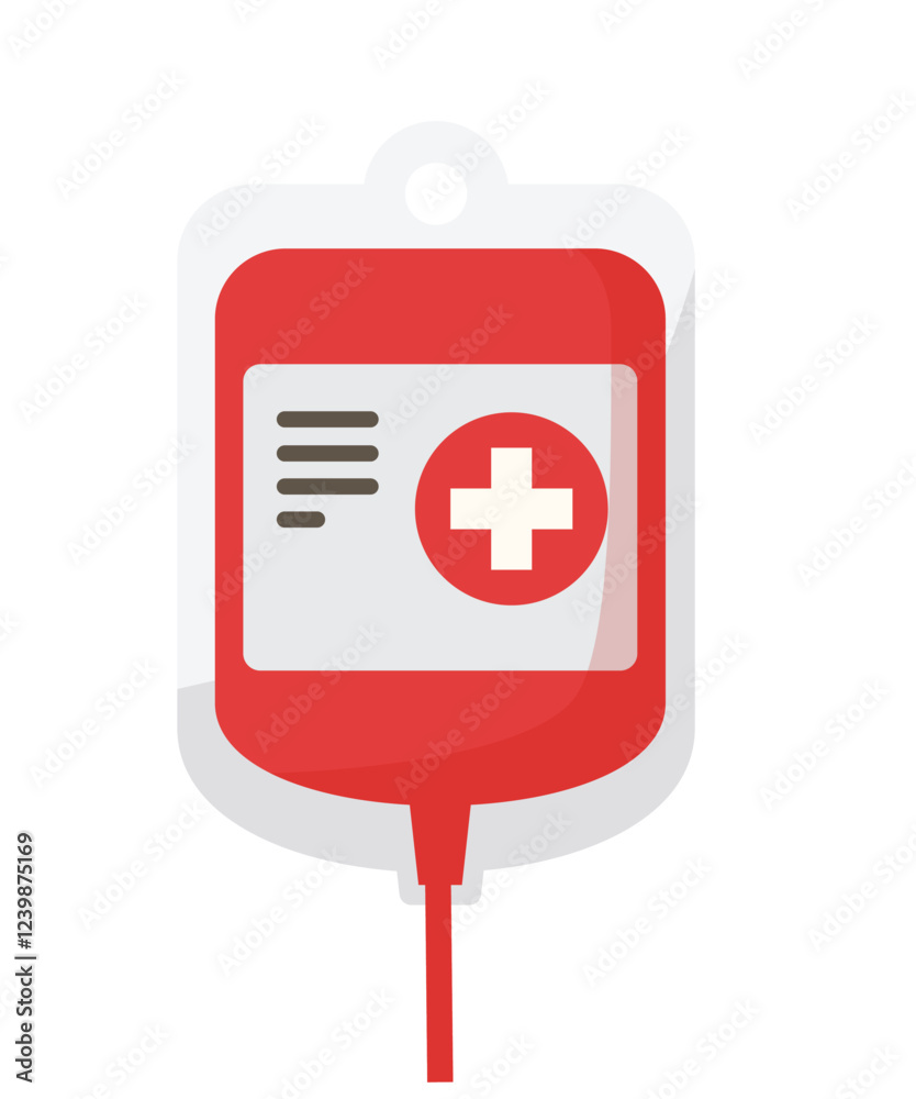 Obraz premium Blood bag vector isolated illustration stock illustration