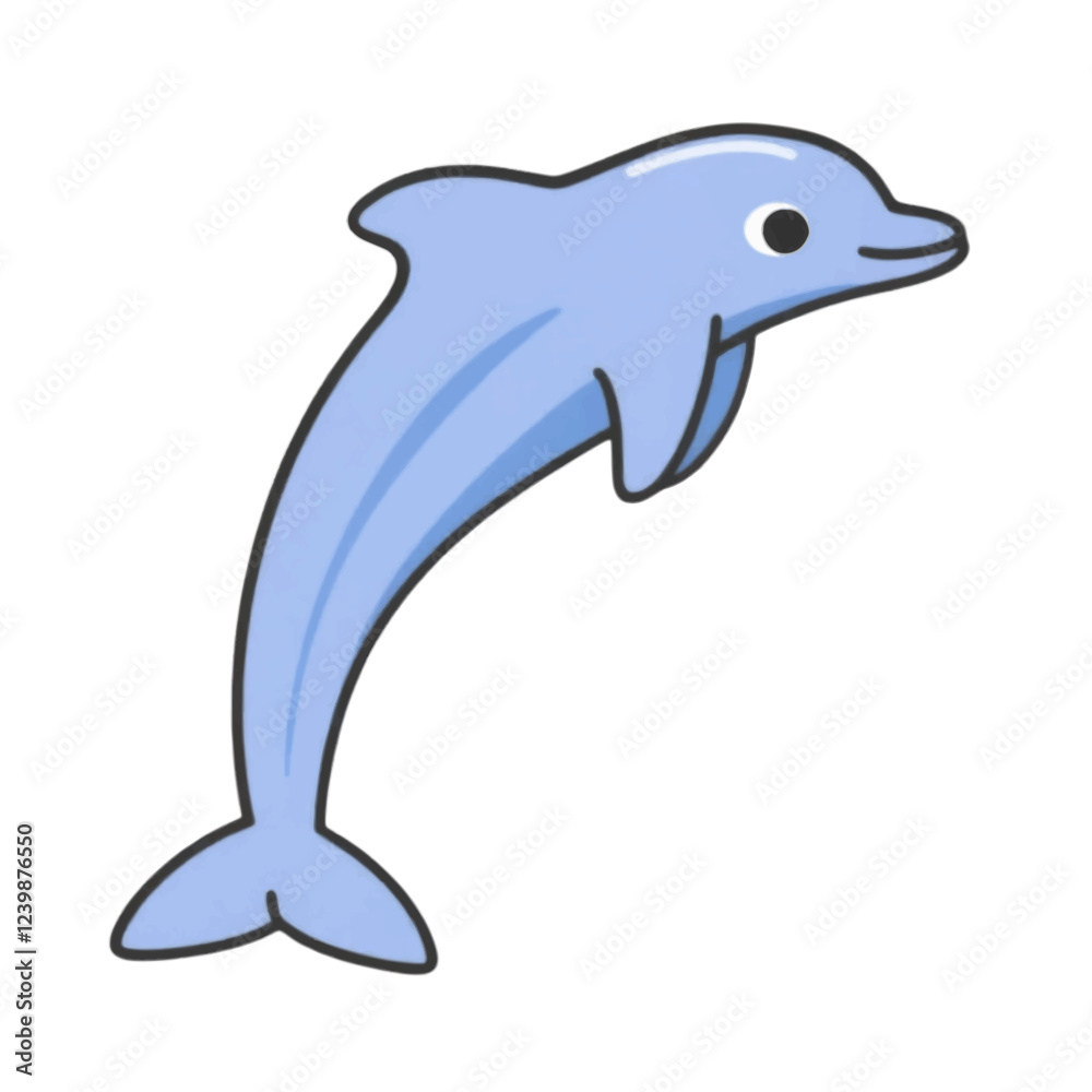 Naklejka premium Vector Minimalist Dolphin Leaping Isolated White Background