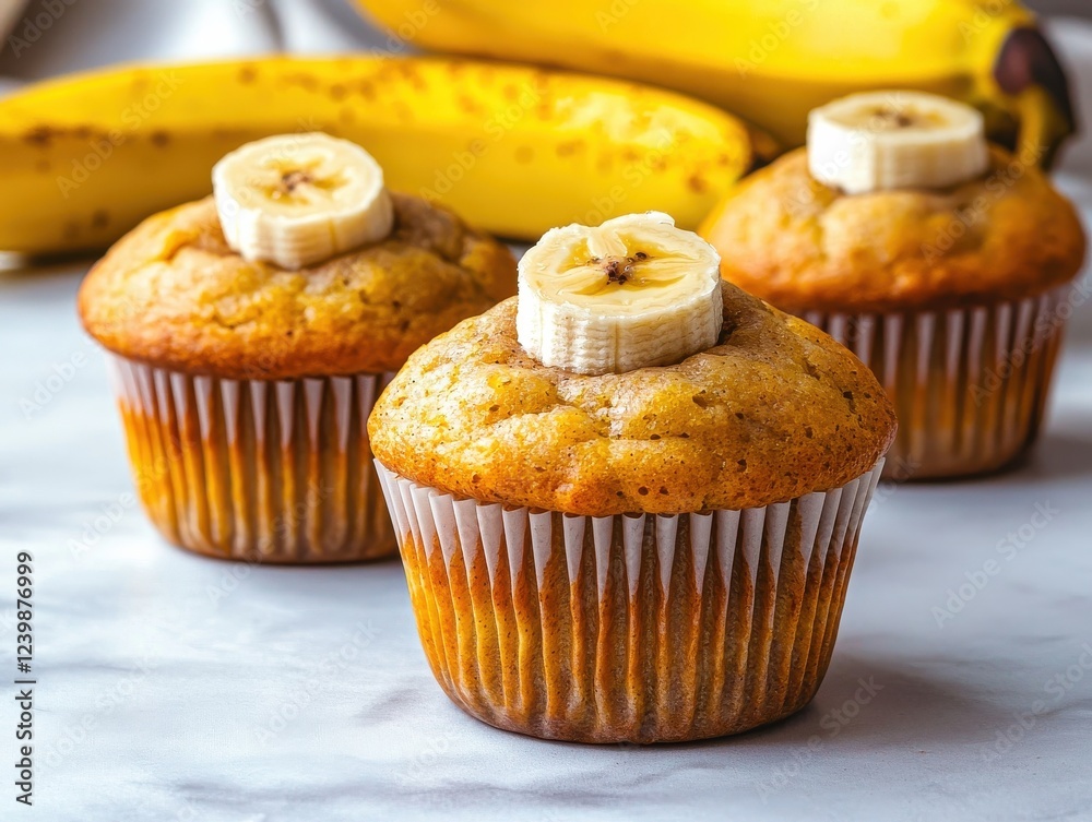 Delicious homemade banana muffins kitchen food natural light close-up baking inspiration Delicious homemade banana muffins kitchen food natural light close-up baking inspiration