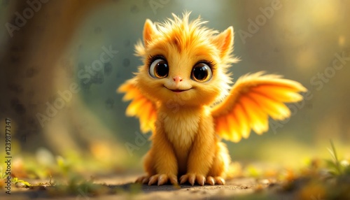 Adorable Baby Dragon Digital Art Fantasy Creature