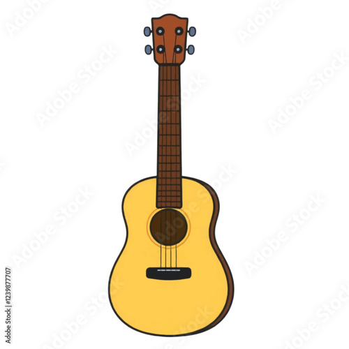 Illustration Guitar Acoustic Isolated White Background Music Icon