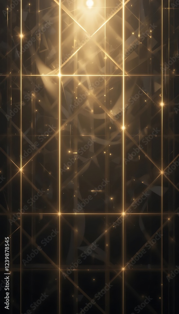 Fototapeta premium Abstract Golden Geometric Light Pattern Design