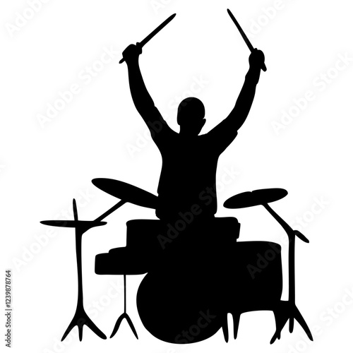 silhouette of person playing drums