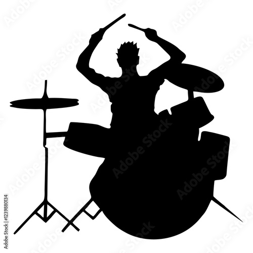 silhouette of person playing drums