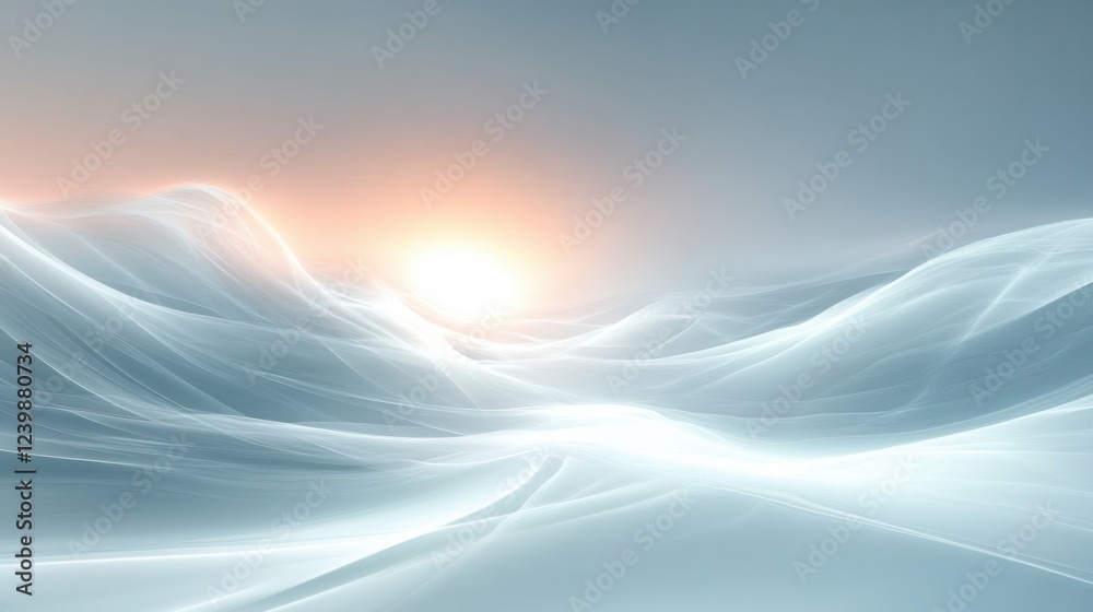 Fototapeta premium Abstract Landscape Soft Light Minimalist Tranquil Design Digital Background