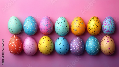 Vibrant Display of Colorful Easter Eggs for Festive Decor