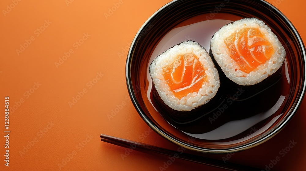 Delicious Salmon Sushi Rolls in Soy Sauce Close Up View Japanese Cuisine Asian Food Delicious Salmon Sushi Rolls in Soy Sauce Close Up View Japanese Cuisine Asian Food