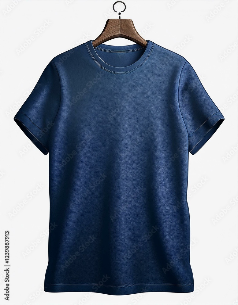 dark blue tshirt oversize front isolated on white background. Mock up template for design and print