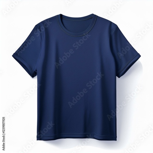 dark blue tshirt oversize front isolated on white background. Mock up template for design and print