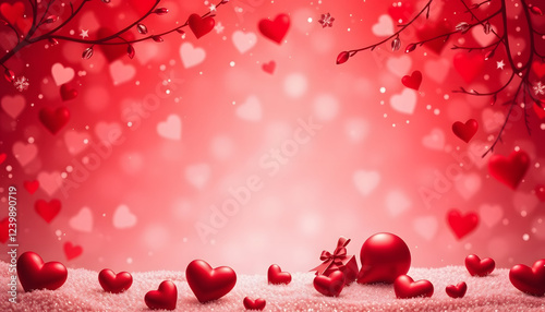 Christmas and Valentine's Day background with red abstract gradient for Valentine's greeting card, graphic novel art. isolated with white shades