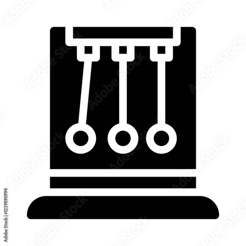 Newtons cradle glyph icon