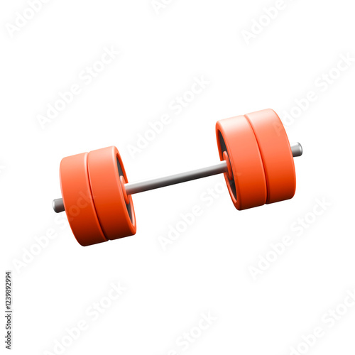 3d illustration of barbell on gym