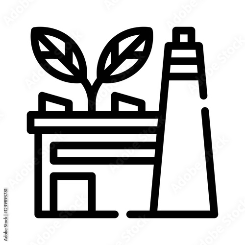 biomass plant line icon