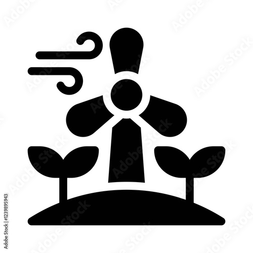 wind farm glyph icon