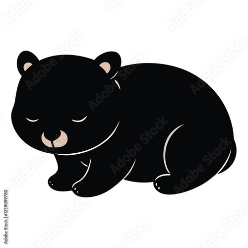 adorable painting of a sleeping modest bear