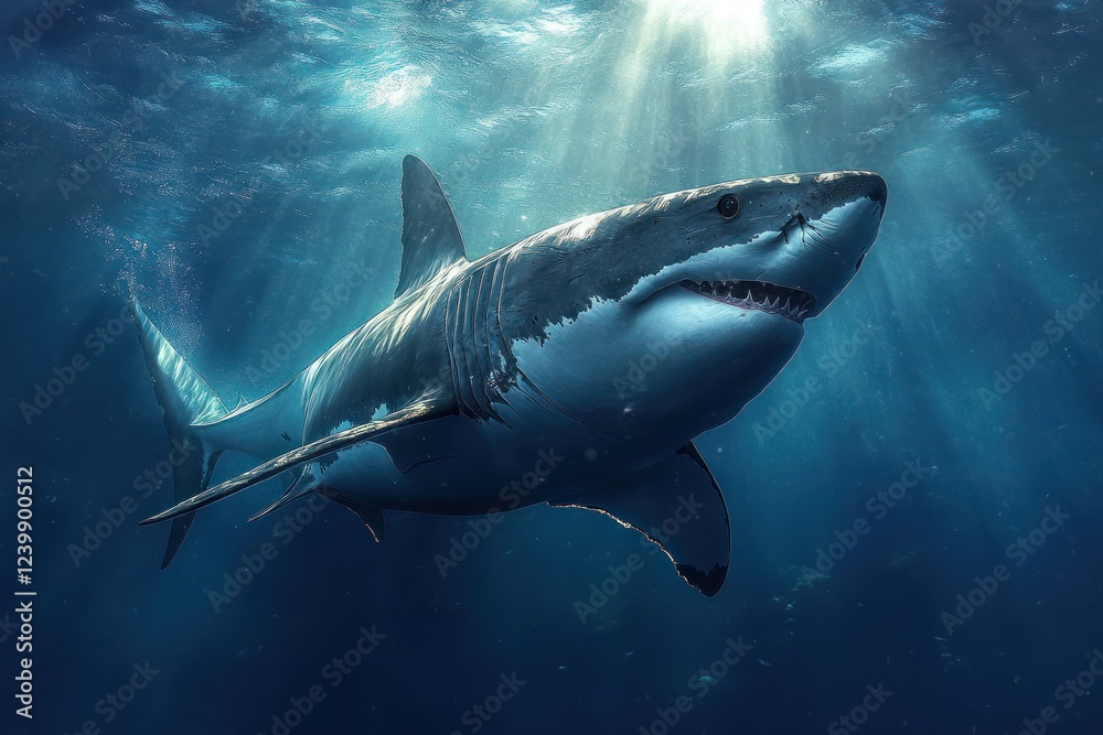 custom made wallpaper toronto digitalGreat White Shark Underwater Photography in Blue Ocean Crystal Clear Waters Predator Hunting