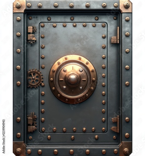 steampunk safe door metallic design secure vintage illuminated