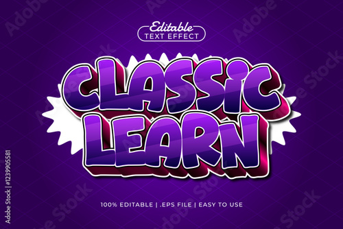classic learn editable text effect with a kids and school text style