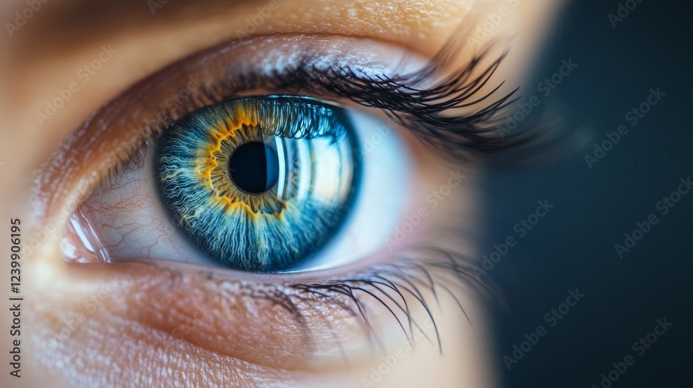 Fototapeta premium Blue human eye