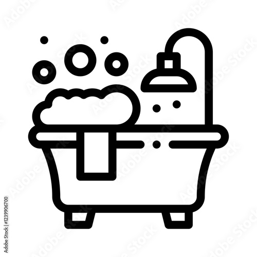 bath tub line icon