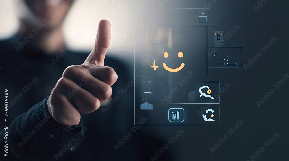 Business People Touching Virtual Screen with Happy Smiley Face Icon, Symbolizing Customer Service and Satisfaction, Impressed with High Rating
Business People Touching Virtual Screen with Happy Smiley Face Icon, Symbolizing Customer Service and Satisfaction, Impressed with High Rating