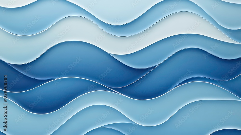 Abstract blue wavy layered paper design. Abstract blue wavy layered paper design.