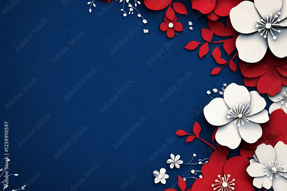 independence day background blue and red background with flowers seamless pattern independence day background blue and red background with flowers seamless pattern
