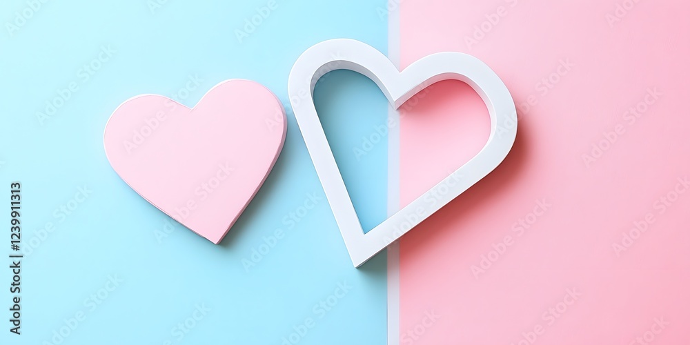 pastel Heart pop photo frame for campaigns, Valentine's Day activities pastel Heart pop photo frame for campaigns, Valentine's Day activities