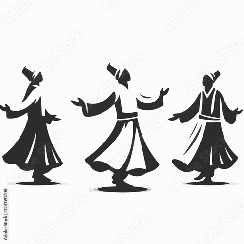 vector illustration of a Sufi dancer