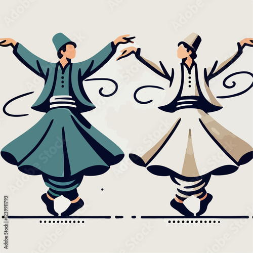 vector illustration of a Sufi dancer
