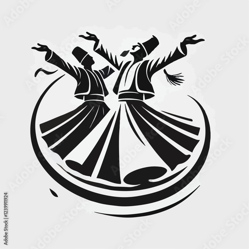 vector illustration of a Sufi dancer