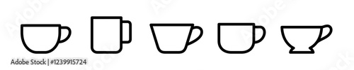 vector set of cups. icon, symbol