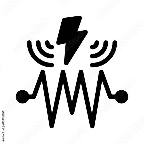 wave energy glyph icon