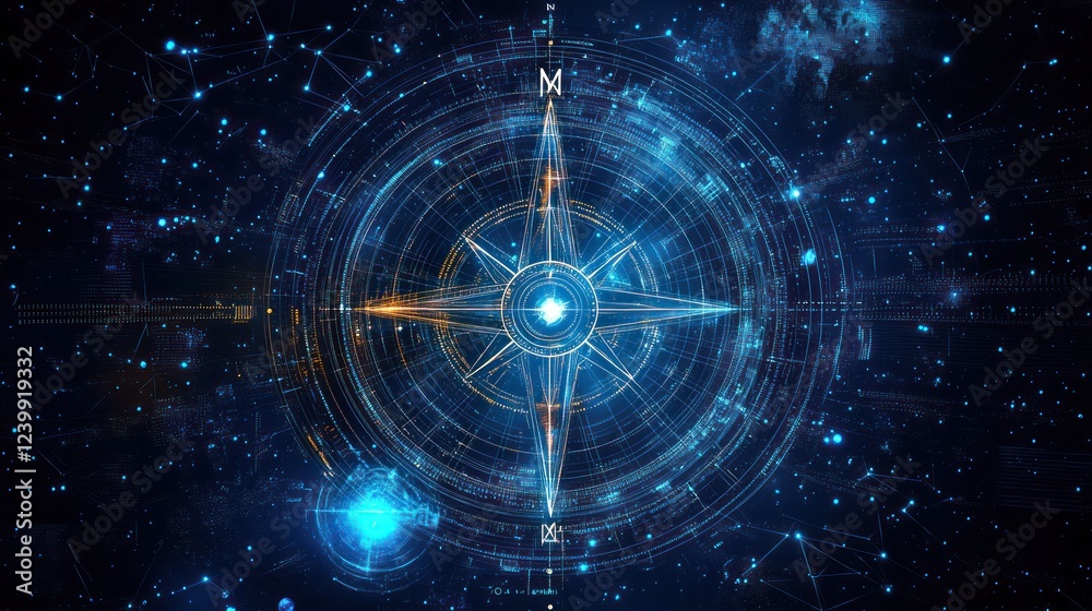Obraz premium Celestial compass guiding through cosmos.