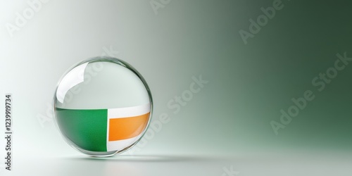 Free Download Abstract Representation of Ireland: A Glass Sphere Reflecting the Irish Tricolour - GFXLoad