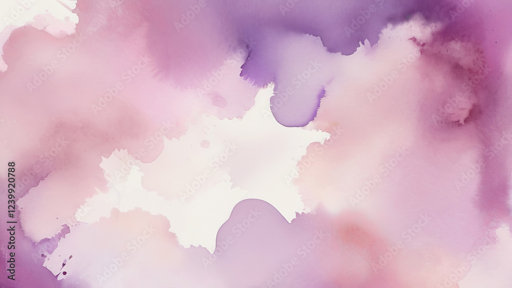 Obraz premium Watercolor wash background in soft purple color