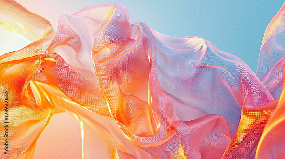 Obraz premium Soft futuristic patterns from gradient mesh overlays, evoking a silky aesthetic