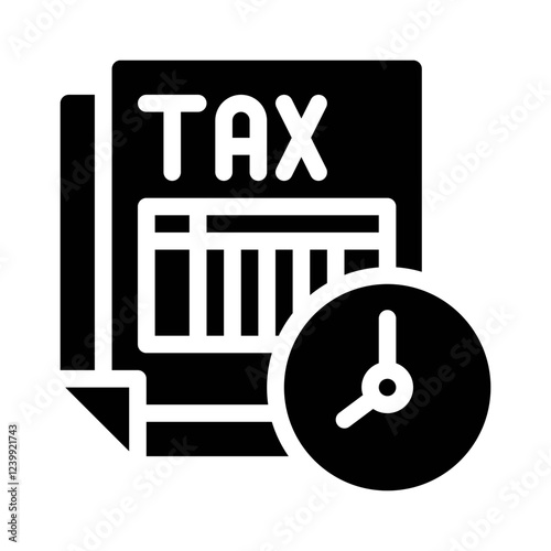tax deadline glyph icon