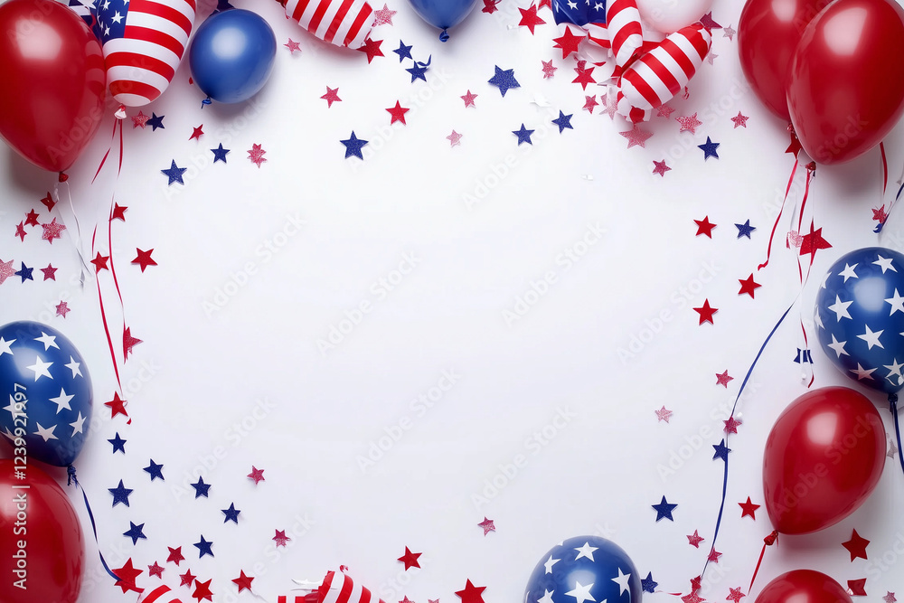 4th july holiday background with balloons
