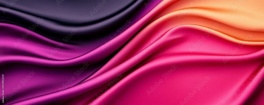 Abstract background in deep black purple and magenta with colorful silk fabric Abstract background in deep black purple and magenta with colorful silk fabric