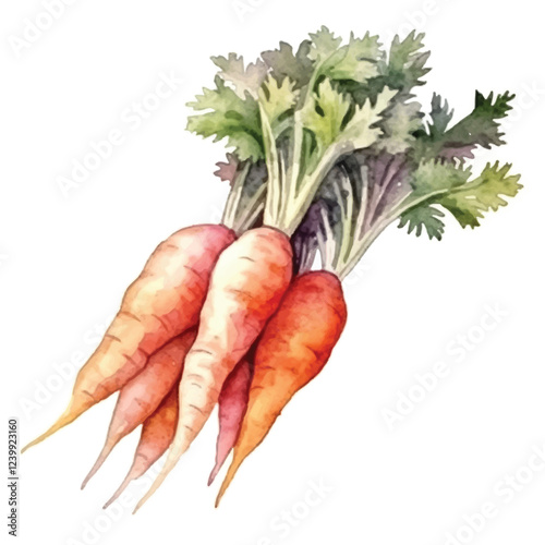 watercolors Carrot vegetable  illustration