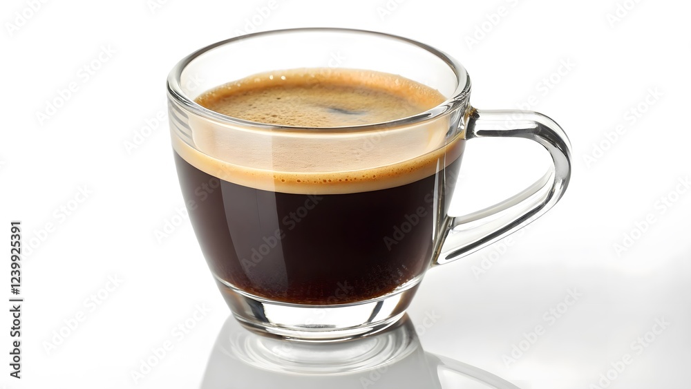 Clear Glass Espresso Cup with Rich Crema & Dark Coffee V5 Clear Glass Espresso Cup with Rich Crema & Dark Coffee V5