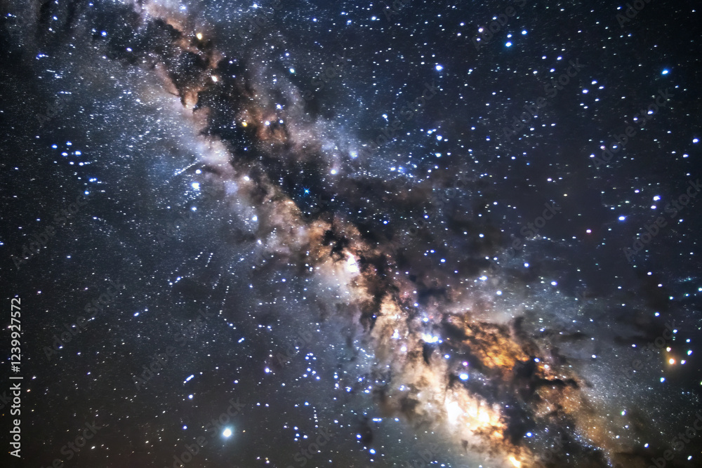 Obraz premium stunning view of galaxy filled with stars and cosmic dust