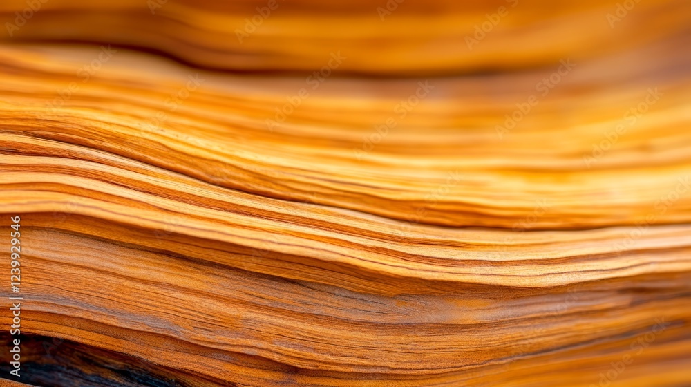 Fototapeta premium Close-up of beautifully textured orange wood grain showcasing natural patterns and colors