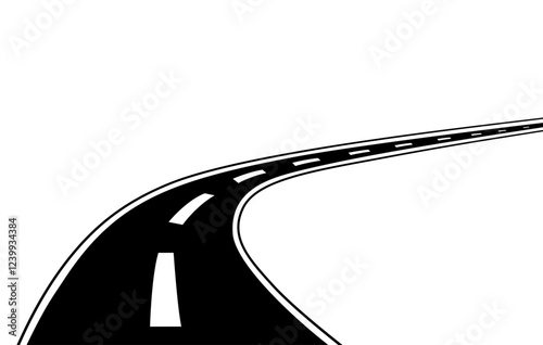Perspective view of road going far away. Empty highway, Traveling, trip, forward movement, future concept.