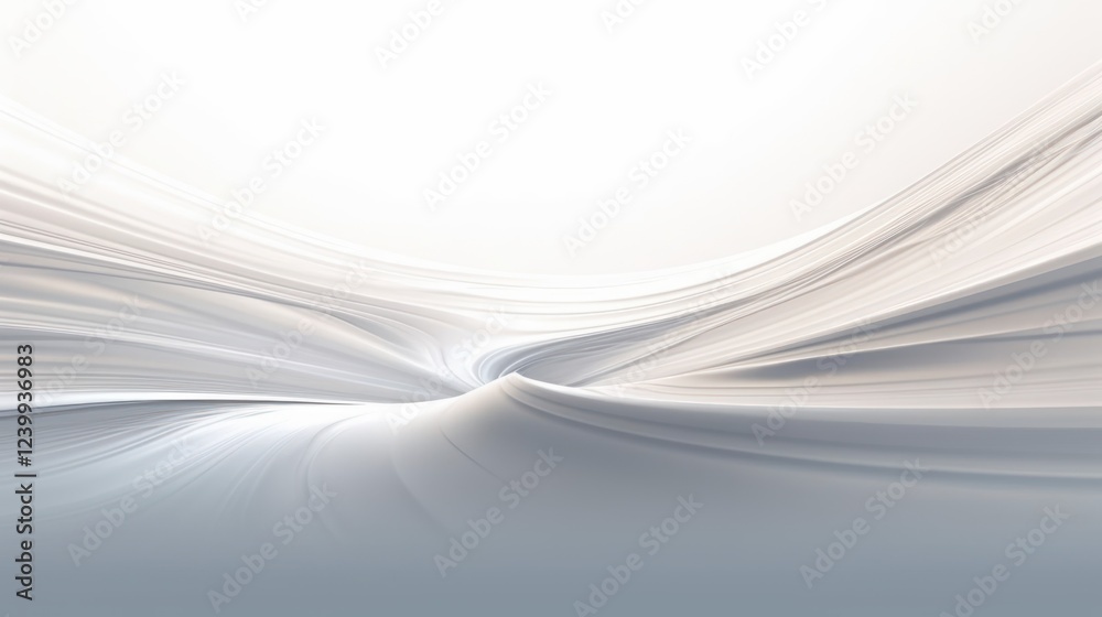 Futuristic Abstract White Landscape with Soft Light and Dynamic Lines Futuristic Abstract White Landscape with Soft Light and Dynamic Lines