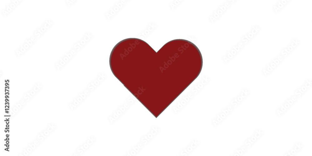 Valentine red heart icon. Heart shape Isolated on white modern background Valentine red heart icon. Heart shape Isolated on white modern background