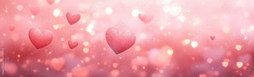 Soft Focus Abstract Background with Hearts for Romantic Celebrations and Events Soft Focus Abstract Background with Hearts for Romantic Celebrations and Events