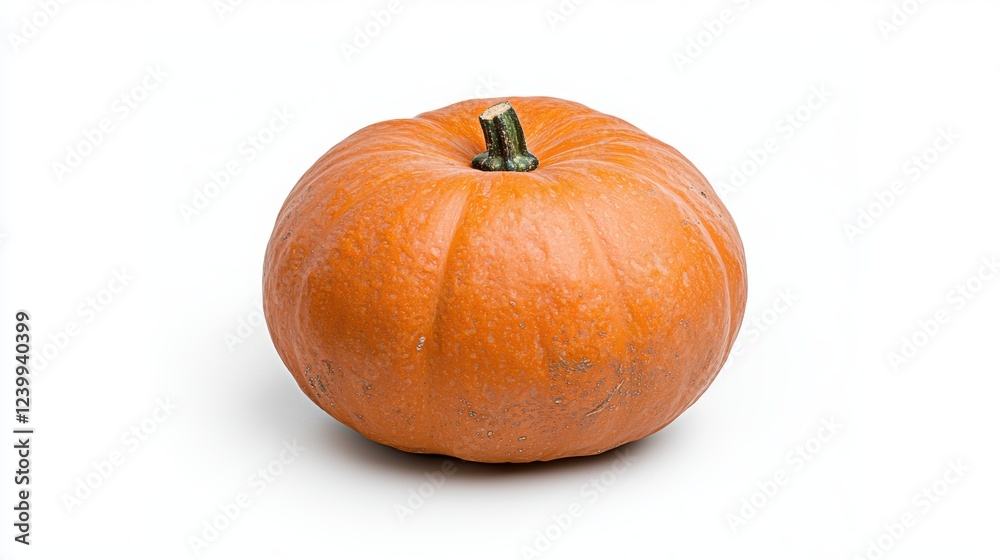 Single ripe orange pumpkin on white background Single ripe orange pumpkin on white background